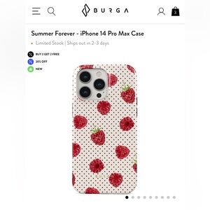 Brand new Burga “Summer Forever”  iPhone 14 Pro Max case